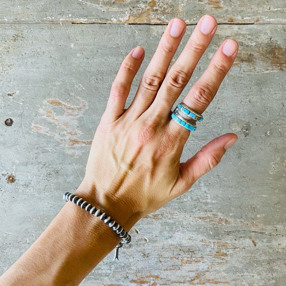 SOLD ♥️ Navajo ♥️ Preston Haley Sterling Silver 6mm Handmade Pearls Bracelet - Picture 2 of 11
